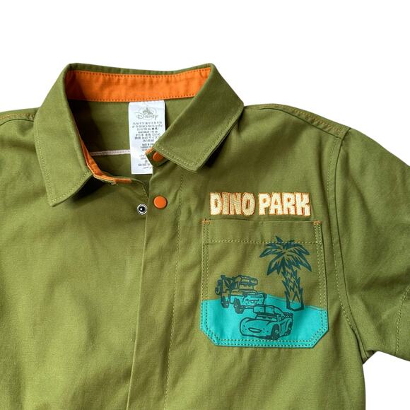 DISNEY CARS Lightning McQueen Dino Park Green Jumpsuit Size 9/10 Halloween - Picture 4 of 9
